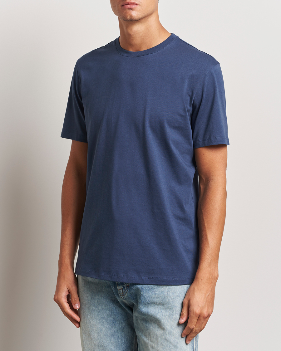 Herre | T-Shirts | A Day's March | Midweight T-Shirt Brewers Blue