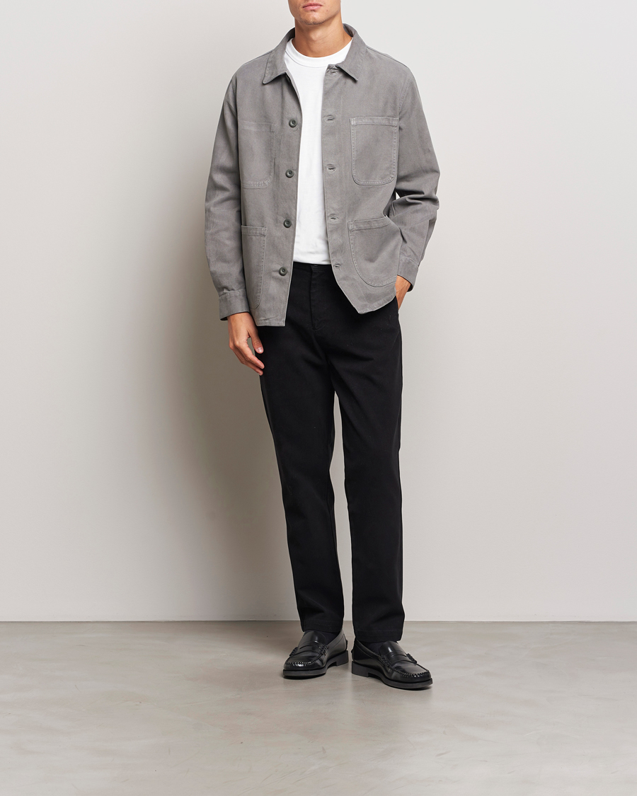 Herre | Skjorter | A Day's March | Algot Cotton Lyocell Overshirt Grey
