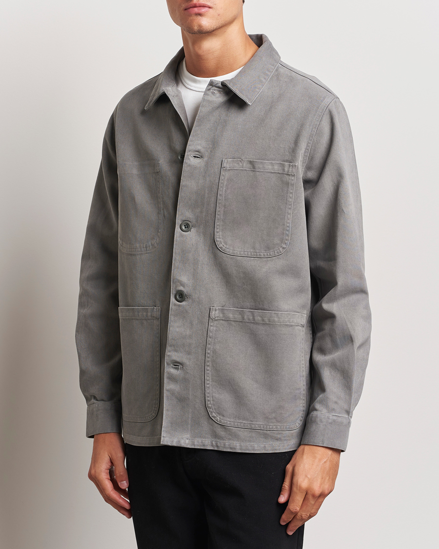 Herre | Skjorter | A Day's March | Algot Cotton Lyocell Overshirt Grey