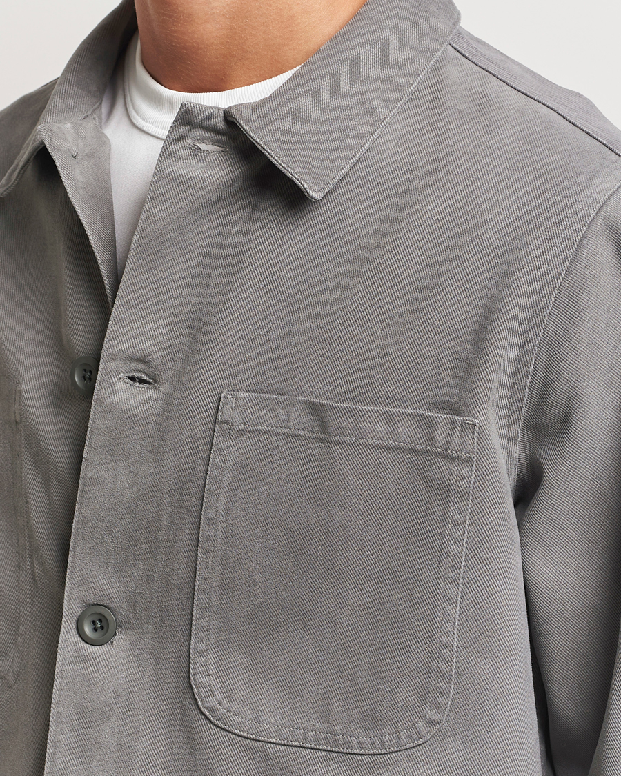 Herre | Skjorter | A Day's March | Algot Cotton Lyocell Overshirt Grey
