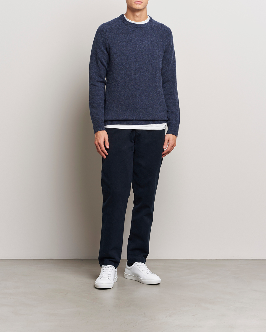 Herre | Trøjer | A Day's March | Brodick Lambswool Sweater Navy