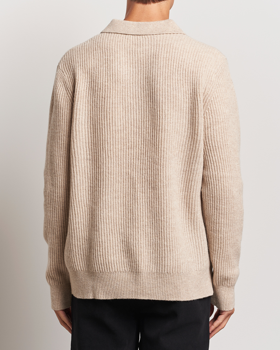 Herre | Trøjer | A Day's March | Dover Lambswool Polo Sand Melange