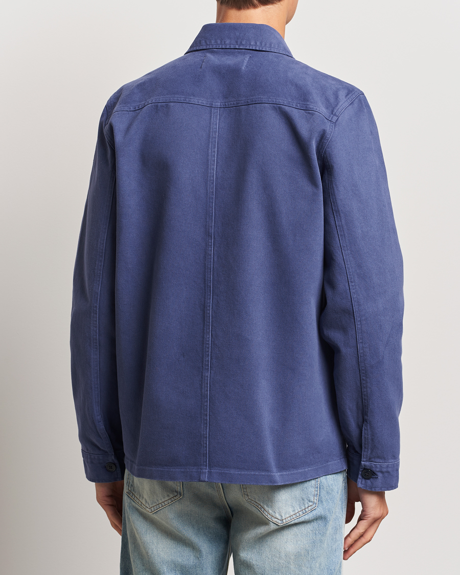 Herre | Skjorter | A Day's March | Patch Pocket Sturdy Twill Overshirt Brewers Blue