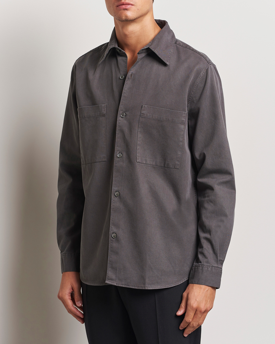 Herre | Skjorter | A Day's March | Farleigh Lyocell Shirt Dark Grey