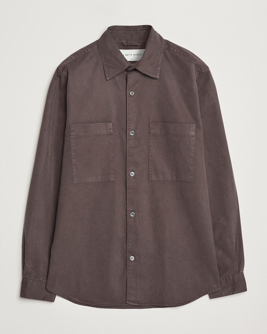 Herre | Skjorter | A Day's March | Farleigh Lyocell Shirt Chocolate