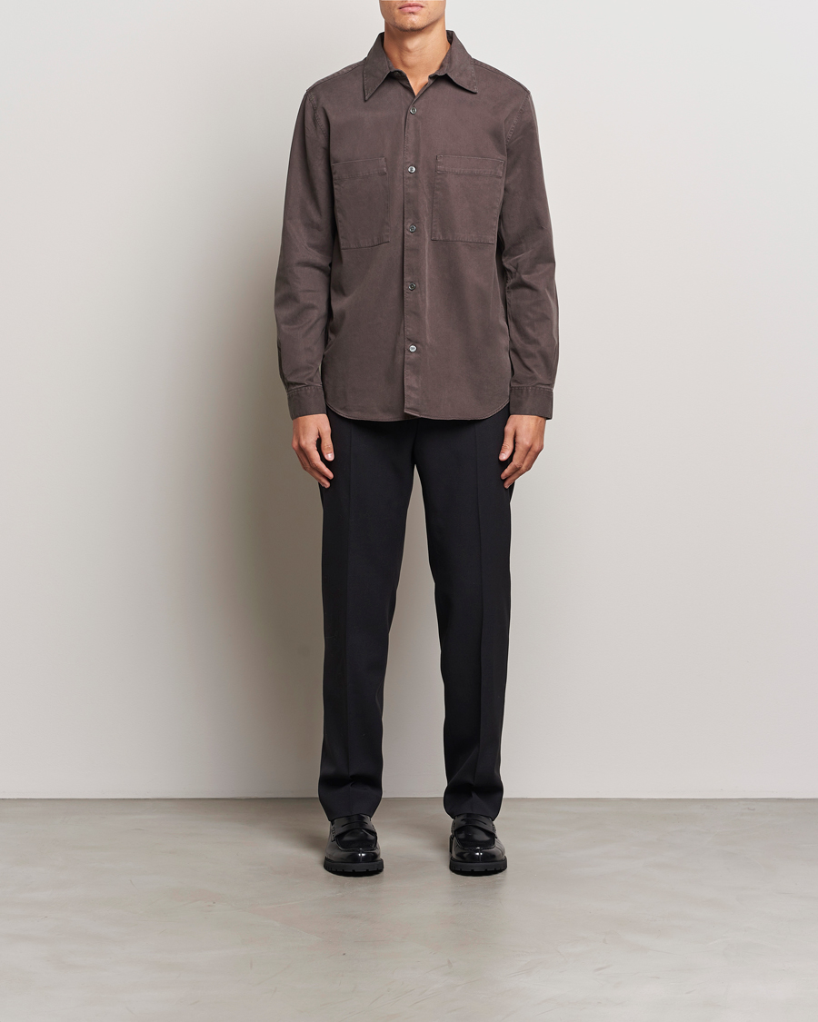 Herre | Skjorter | A Day's March | Farleigh Lyocell Shirt Chocolate
