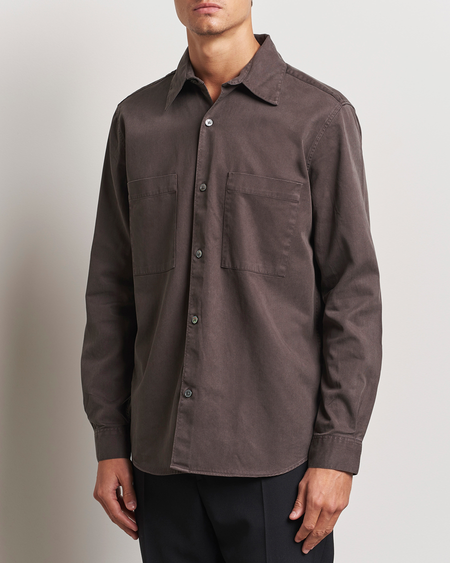 Herre | Skjorter | A Day's March | Farleigh Lyocell Shirt Chocolate