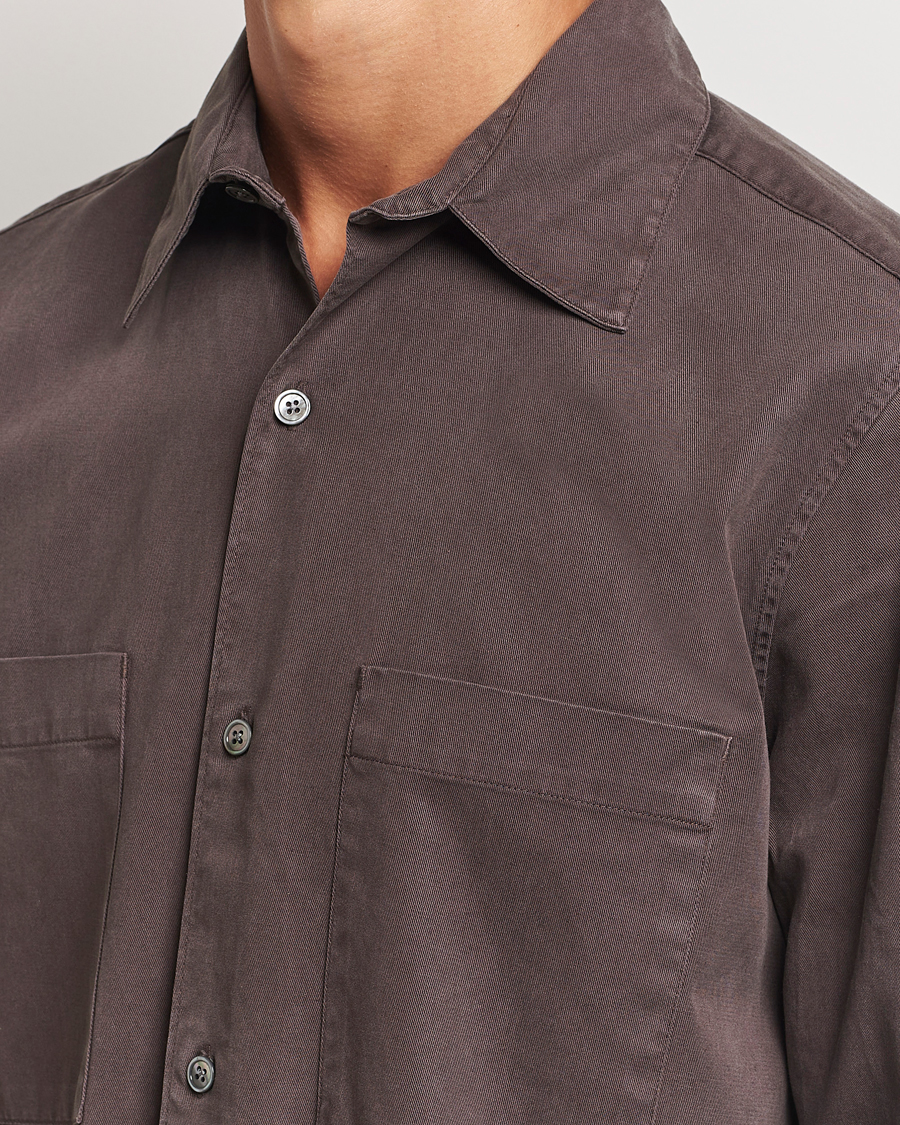 Herre | Skjorter | A Day's March | Farleigh Lyocell Shirt Chocolate