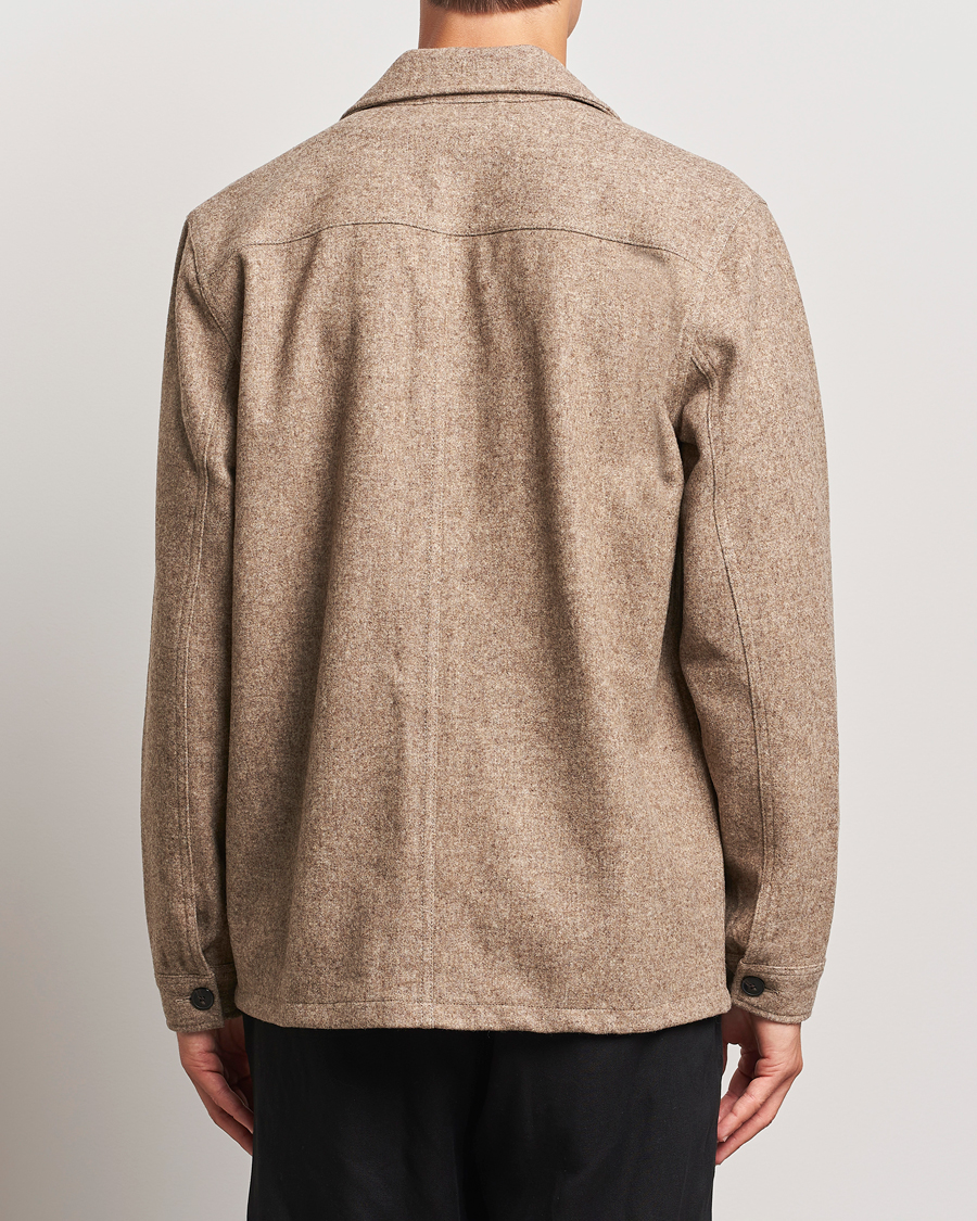 Herre | Skjorter | A Day's March | Original Wool Overshirt Light Taupe Melange
