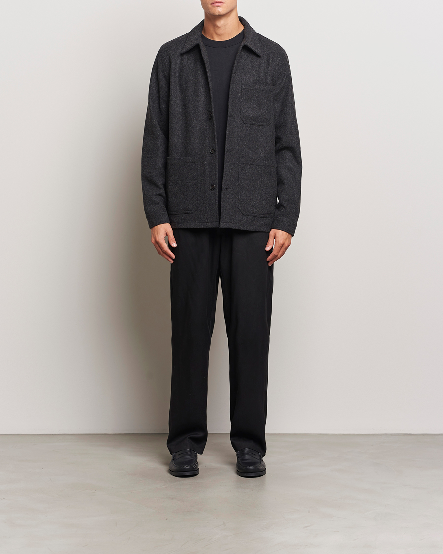 Herre | Skjorter | A Day's March | Original Wool Overshirt Charcoal