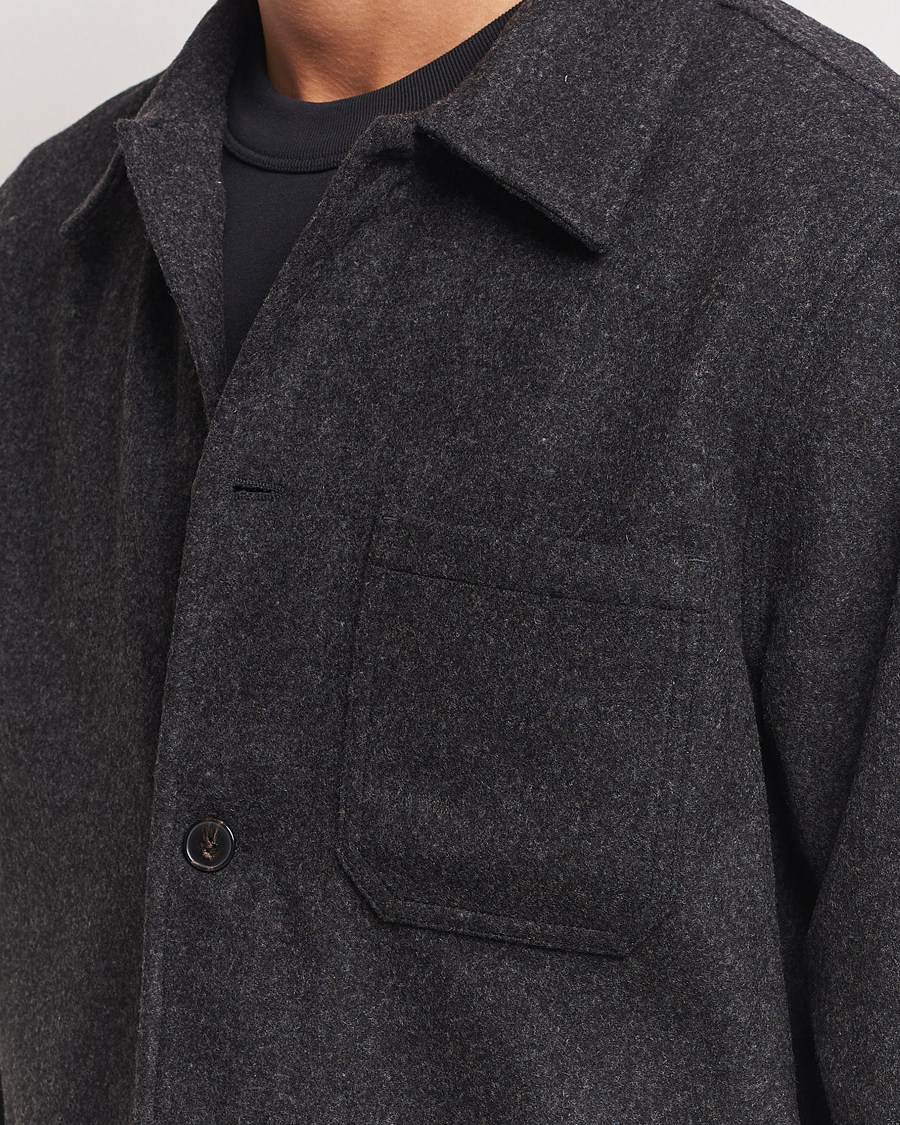 Herre | Skjorter | A Day's March | Original Wool Overshirt Charcoal