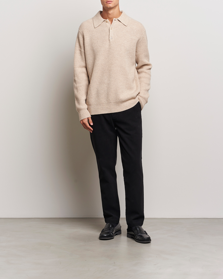 Herre | Bukser | A Day's March | Miller Cotton/Lyocell Trousers Black