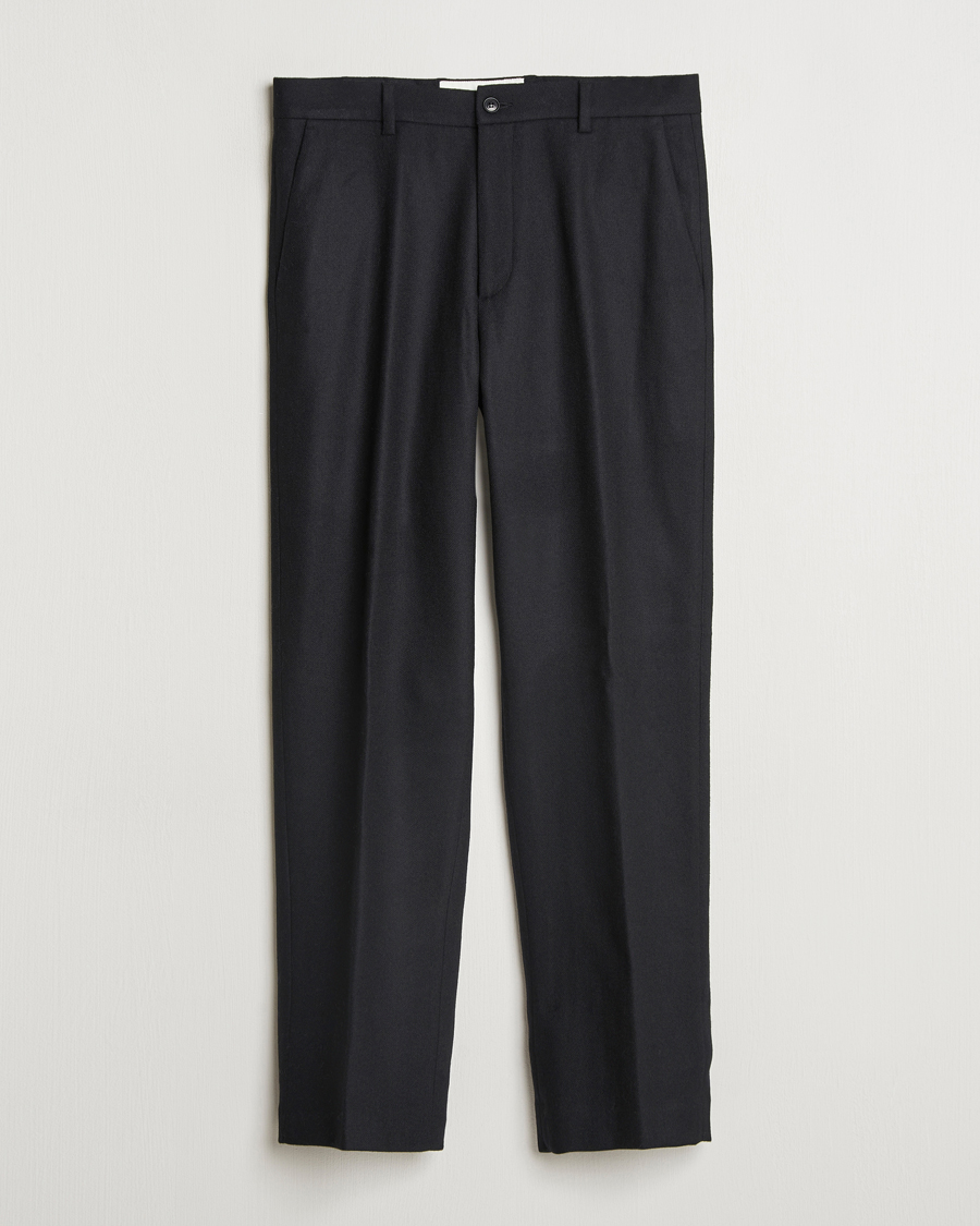 Herre | Bukser | A Day's March | Gairloch Relaxed Wool Trousers Black