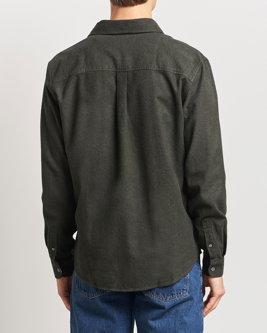 Herre | Skjorter | A Day's March | Newark Flannel Shirt Dark Green