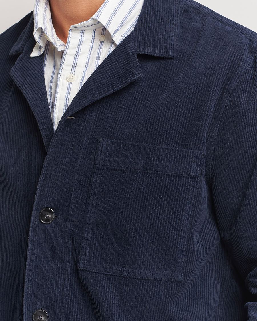 Herre | Skjorter | A Day's March | Banagher Corduroy Overshirt Navy