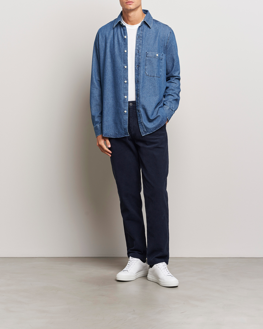 Herre | Bukser | A Day's March | Miller Corduroy Trousers Navy