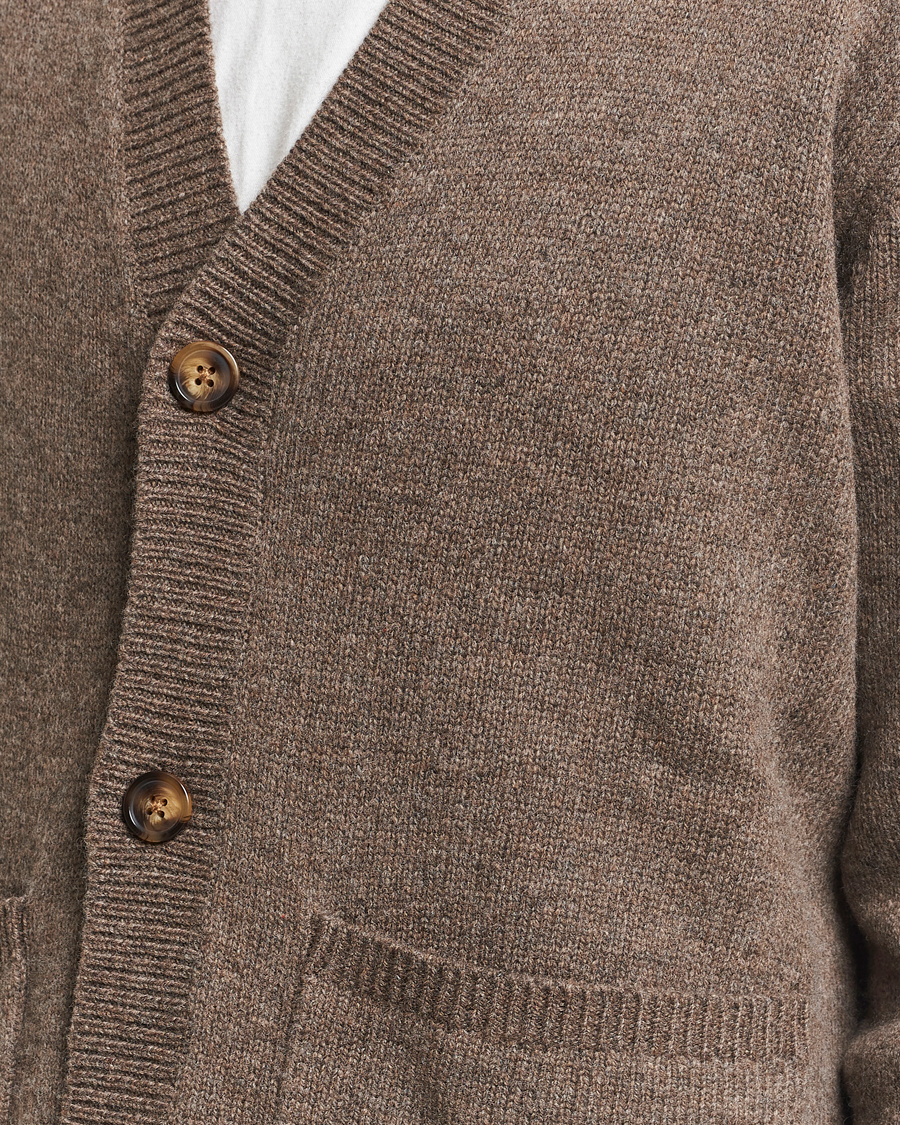 Herre | Trøjer | A Day's March | Jarrow Lambswool Cardigan Dark Taupe