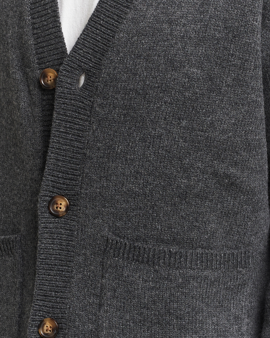 Herre | Trøjer | A Day's March | Jarrow Lambswool Cardigan Charcoal