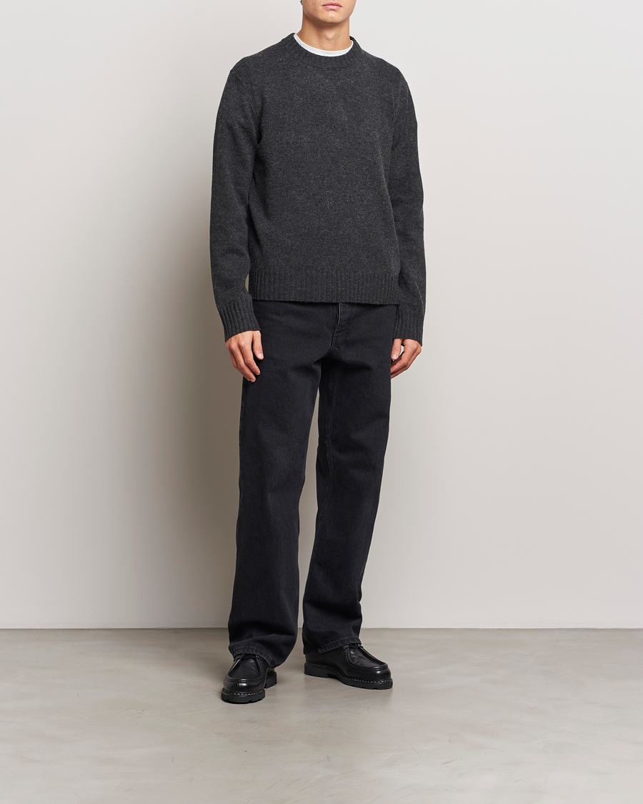 Herre | Trøjer | A Day's March | Marlow Lambswool Crew Black Melange