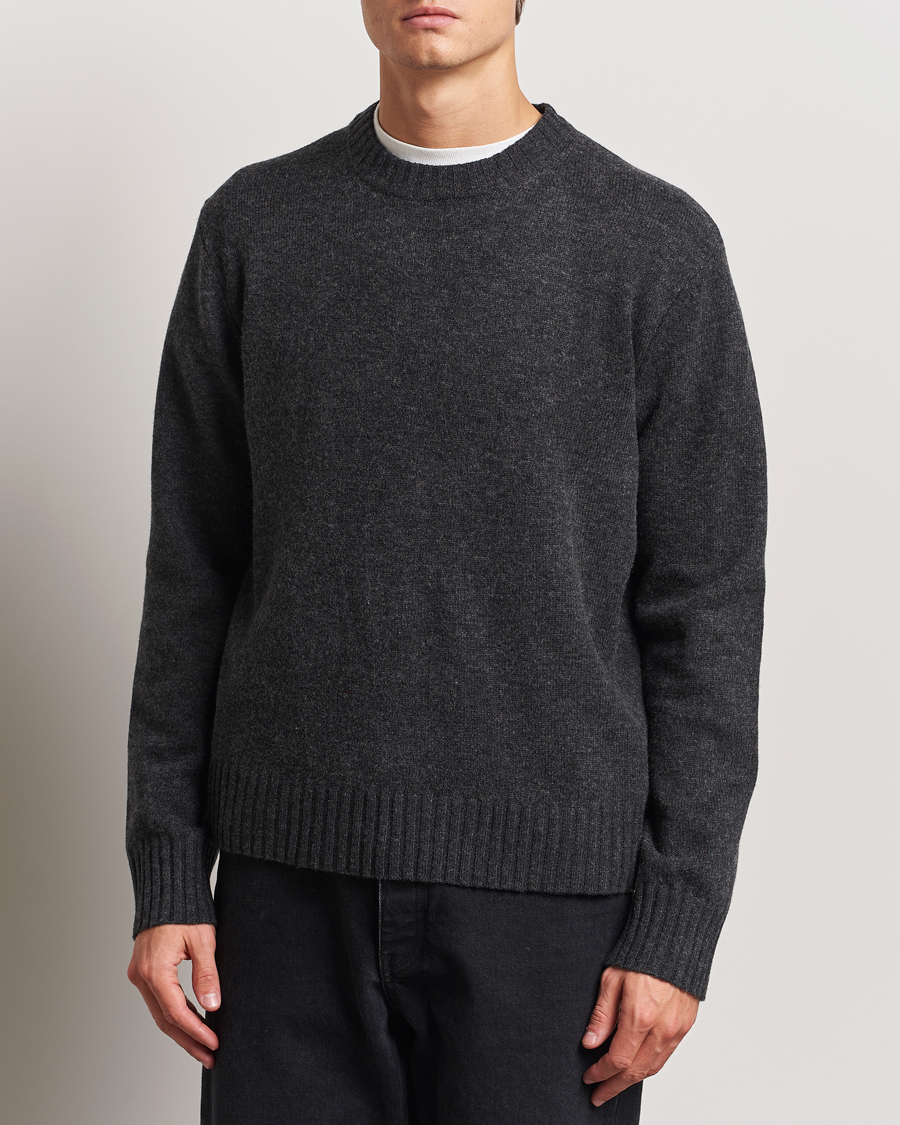 Herre | Trøjer | A Day's March | Marlow Lambswool Crew Black Melange