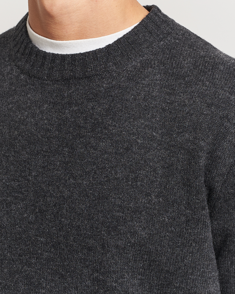 Herre | Trøjer | A Day's March | Marlow Lambswool Crew Black Melange