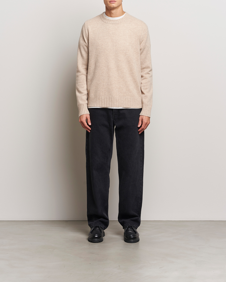 Herre | Trøjer | A Day's March | Marlow Lambswool Crew Sand Melange