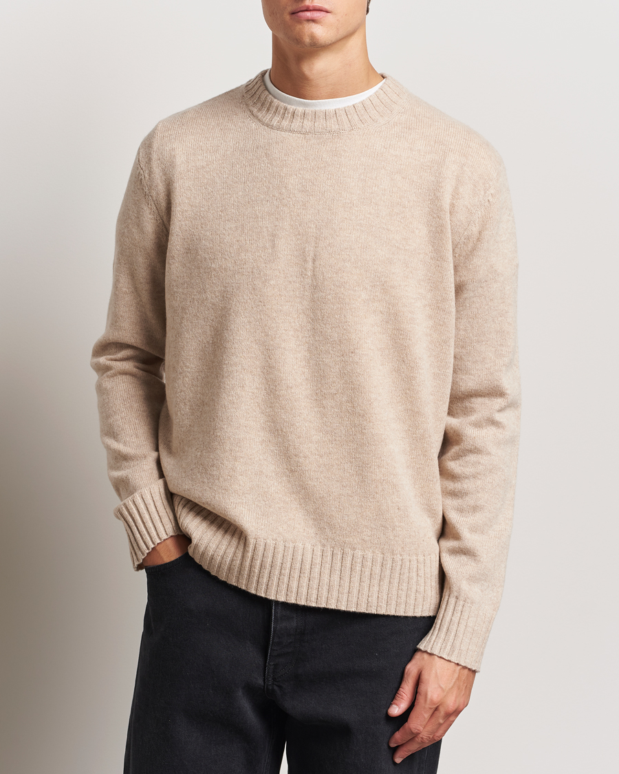 Herre | Trøjer | A Day's March | Marlow Lambswool Crew Sand Melange