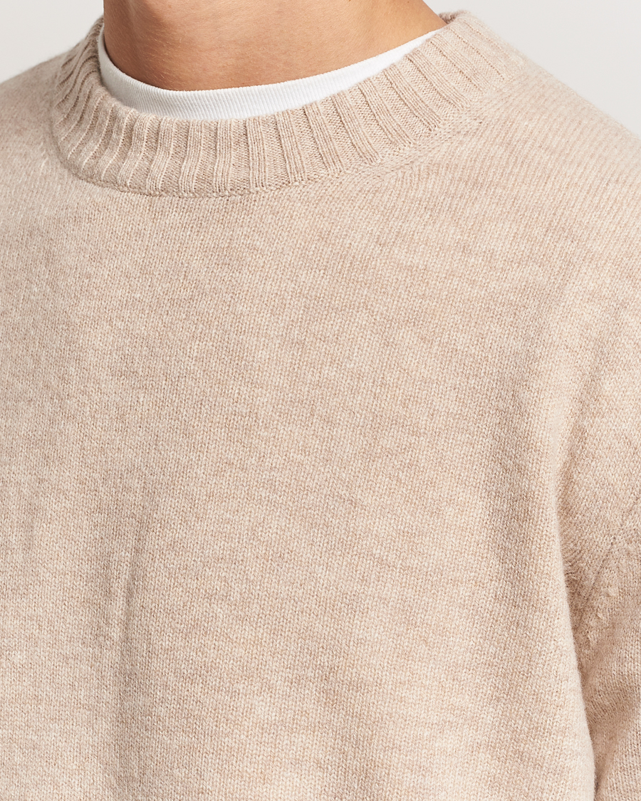 Herre | Trøjer | A Day's March | Marlow Lambswool Crew Sand Melange