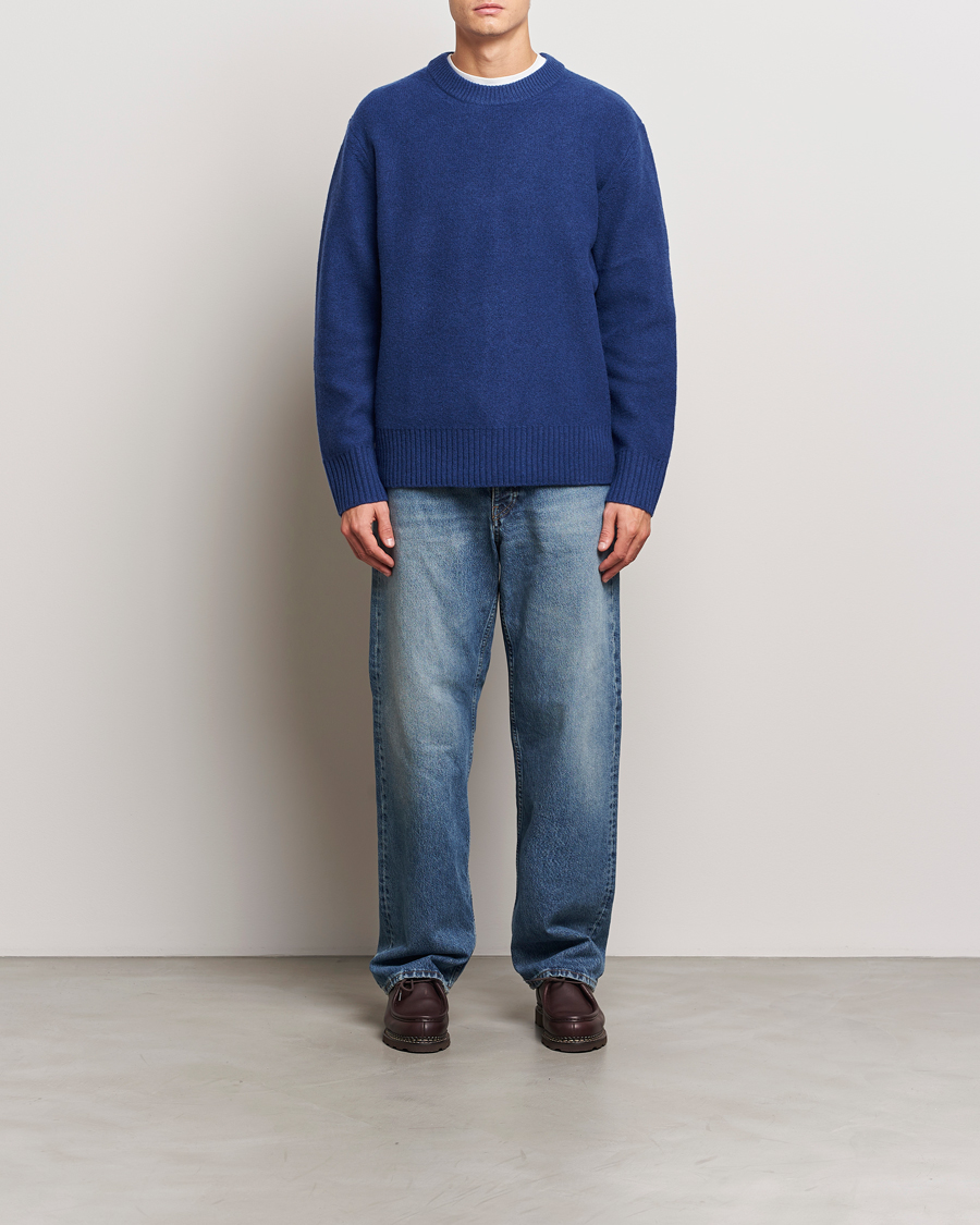 Herre | Trøjer | A Day's March | Tietar Boiled Merino Sweater Blue