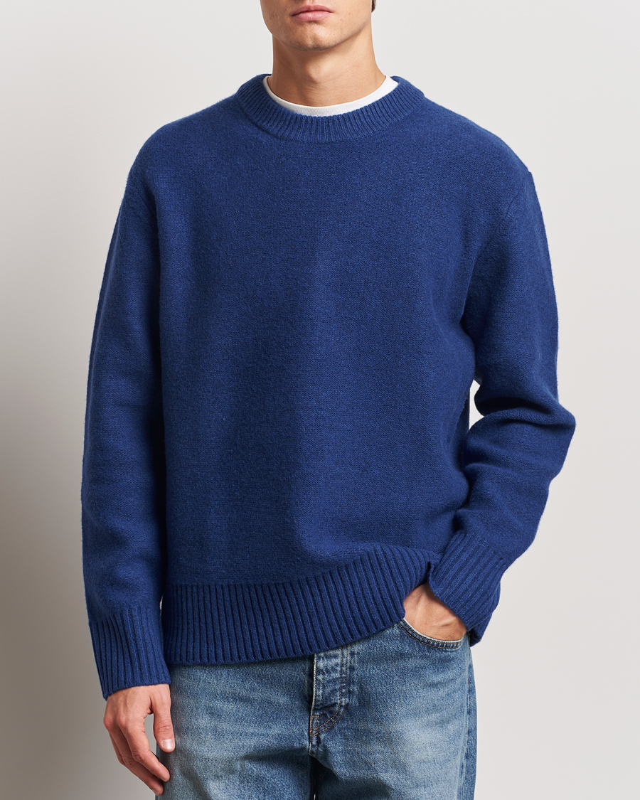Herre | Trøjer | A Day's March | Tietar Boiled Merino Sweater Blue