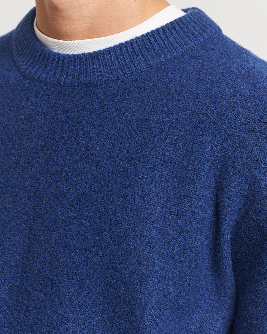 Herre | Trøjer | A Day's March | Tietar Boiled Merino Sweater Blue