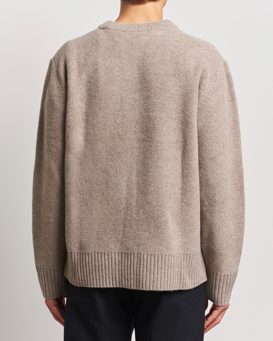 Herre | Trøjer | A Day's March | Tietar Boiled Merino Sweater Taupe Melange