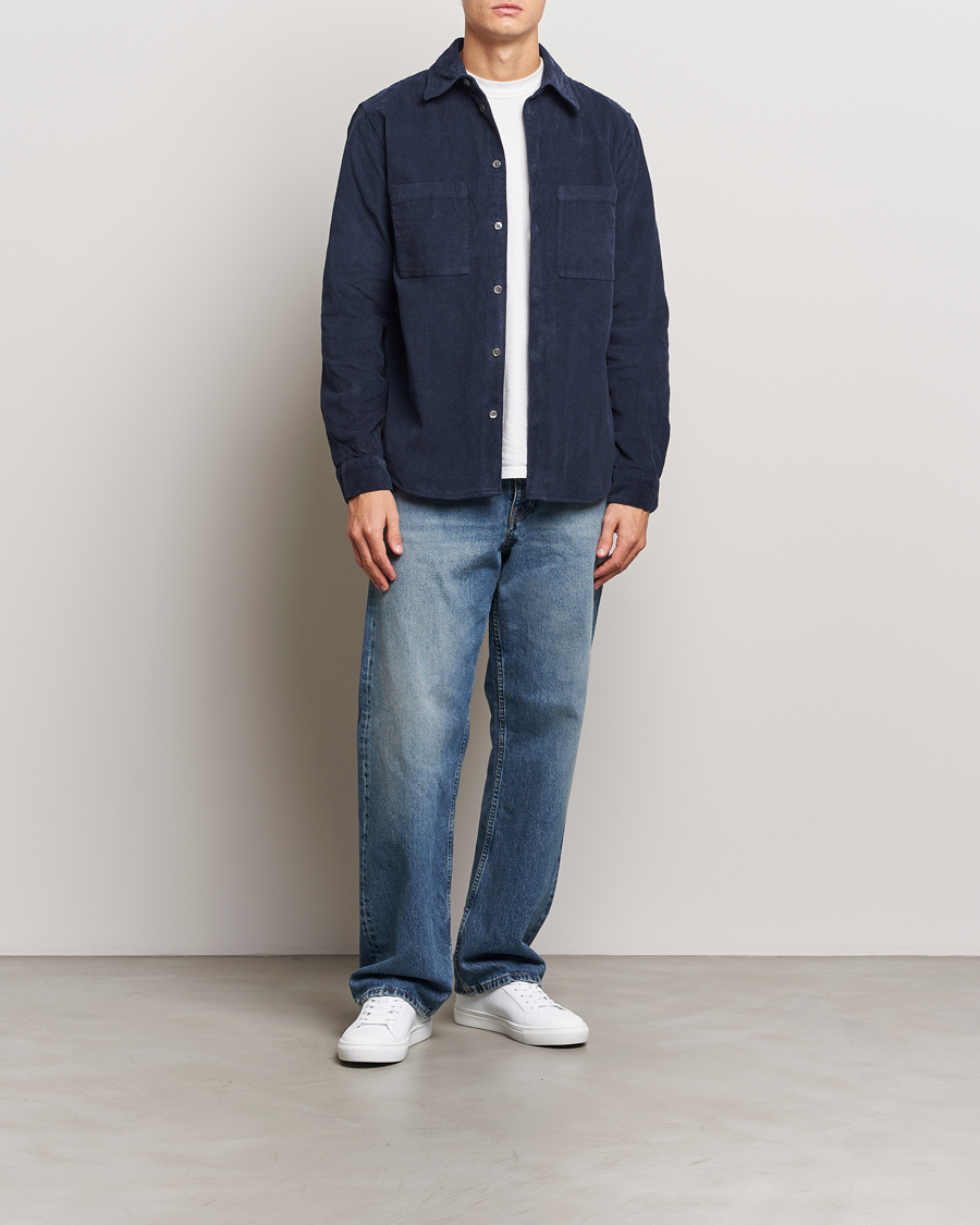 Herre | Skjorter | A Day's March | Denver Corduroy Shirt Navy