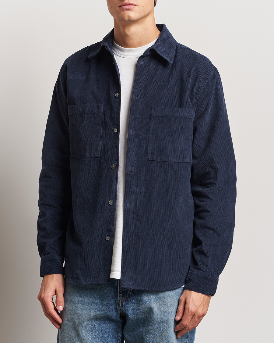 Herre | Skjorter | A Day's March | Denver Corduroy Shirt Navy