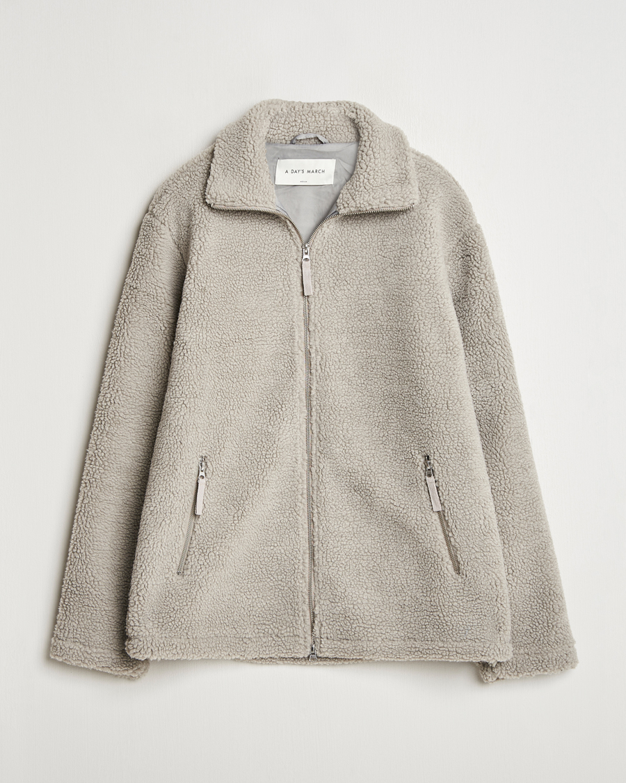 Herre | Trøjer | A Day's March | Acton Pile Fleece Jacket Grey