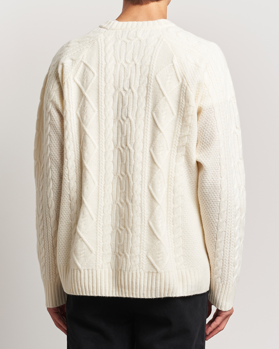 Herre | Trøjer | A Day's March | Atlas Aran Knit Lambswool Sweater Off White