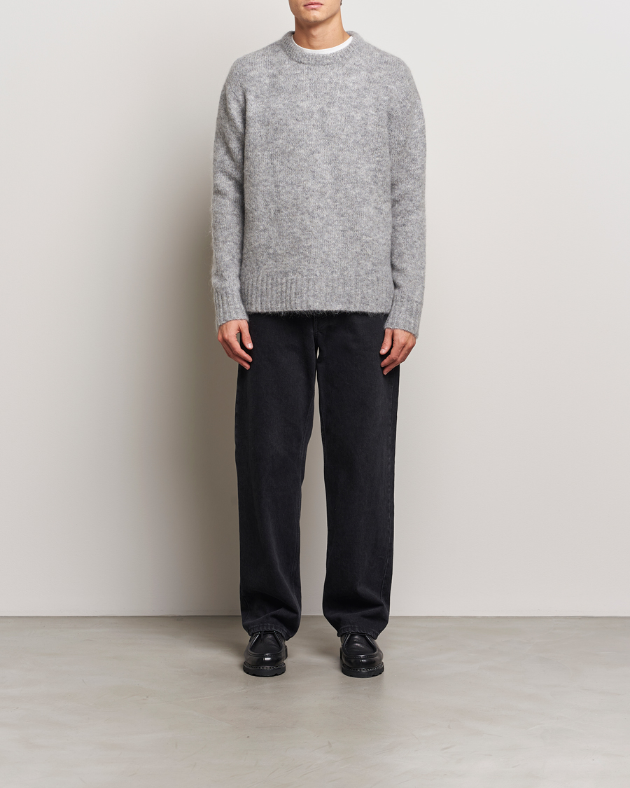 Herre | Trøjer | A Day's March | Tietar Mohair Sweater Grey Melange