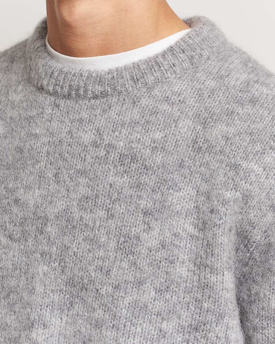Herre | Trøjer | A Day's March | Tietar Mohair Sweater Grey Melange