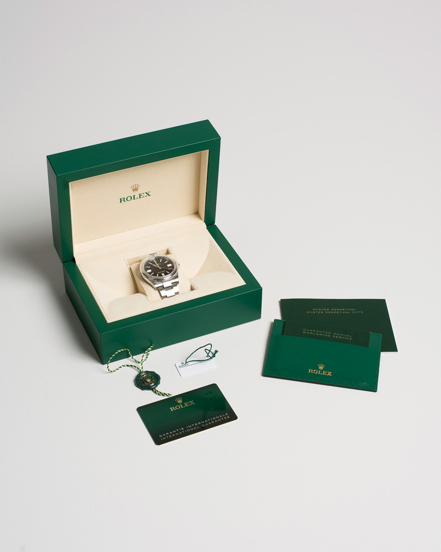 Herre | Rolex Pre-Owned Oyster Perpetual 124300 Black Silver | Rolex Pre-Owned | Oyster Perpetual 124300 Black Silver