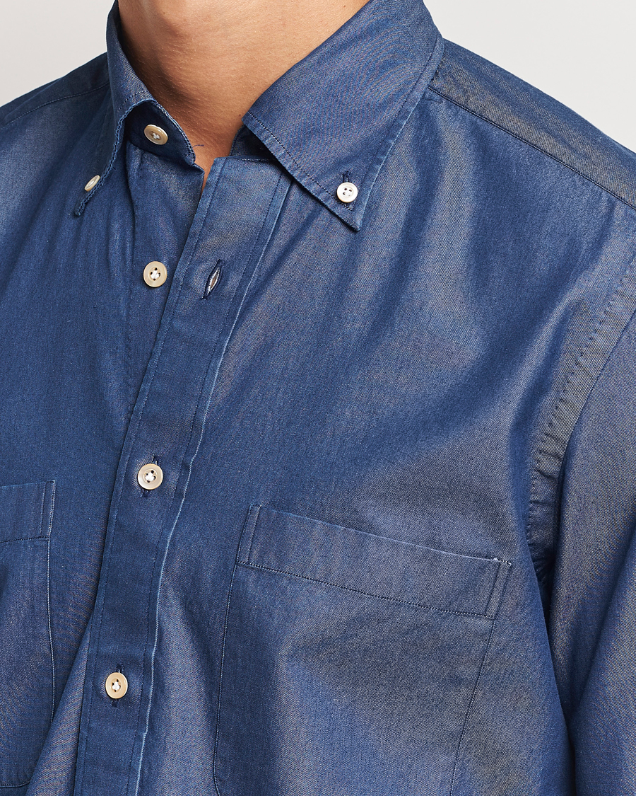 Herre | Skjorter | 100Hands | Beverly Bata Wash Denim Shirt Blue