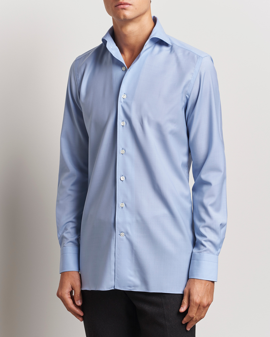 Herre | Skjorter | 100Hands | Full Spread Wool Shirt Light Blue