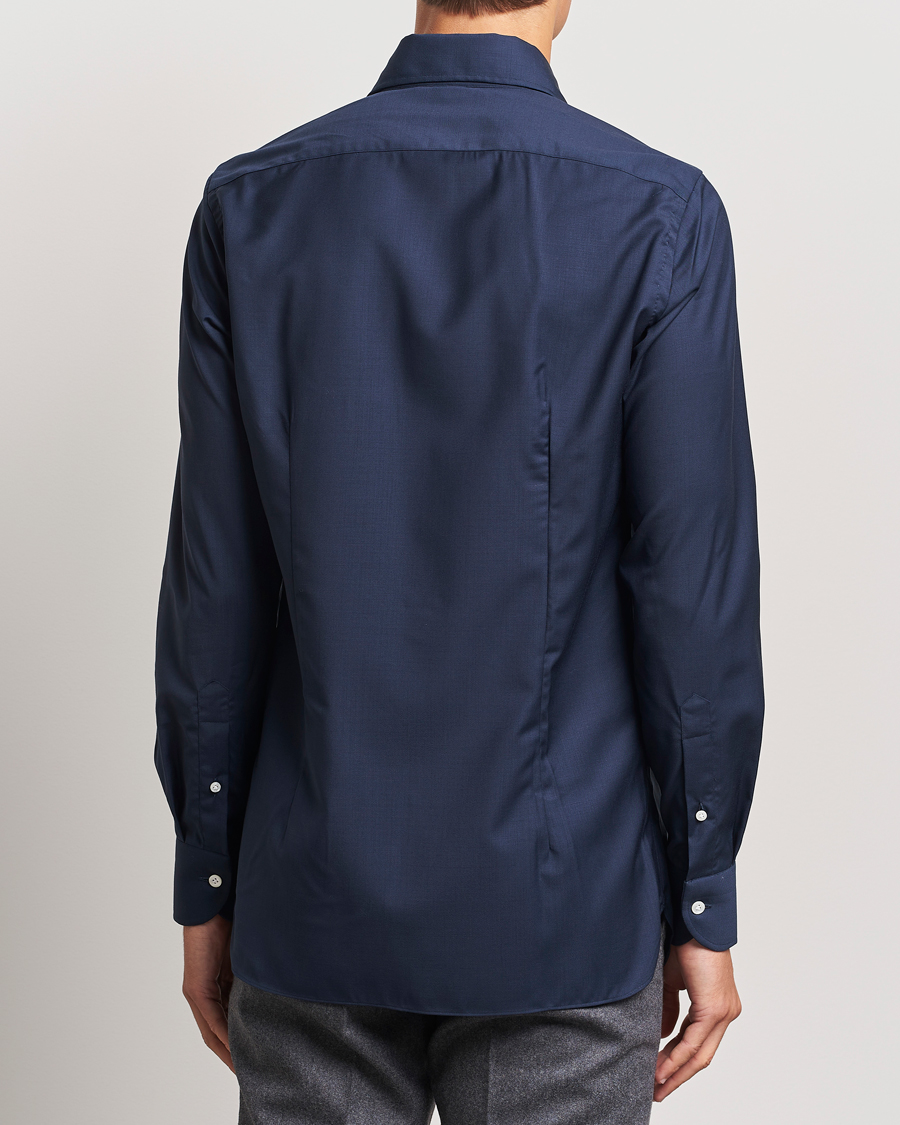 Herre | Skjorter | 100Hands | Full Spread Wool Shirt Navy