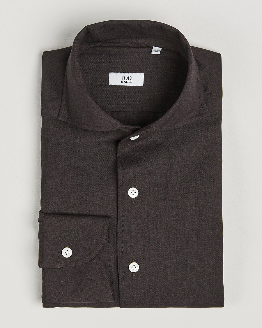 Herre | Skjorter | 100Hands | Full Spread Wool Shirt Brown