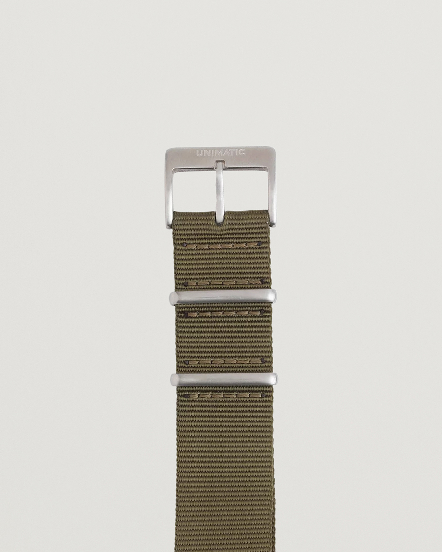 Herre | Urremme | UNIMATIC | Nylon Nato Steel 22mm Strap Olive