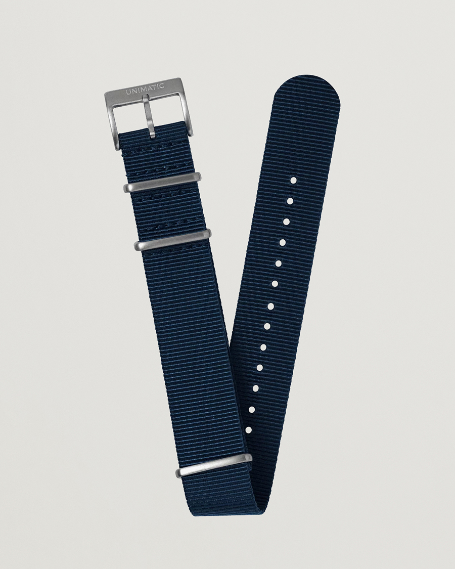 Herre | Urremme | UNIMATIC | Nylon Nato Steel 22mm Strap Vintage Navy