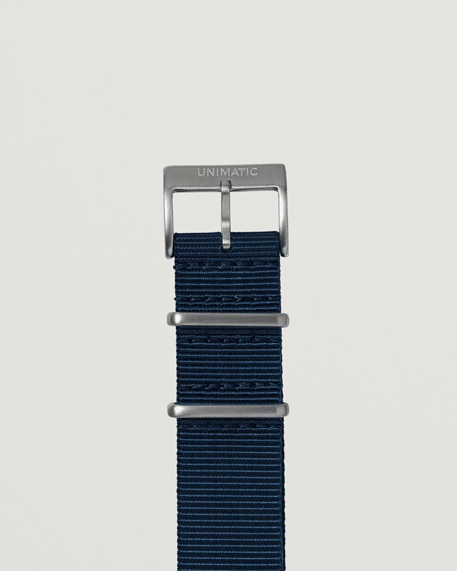Herre | Urremme | UNIMATIC | Nylon Nato Steel 22mm Strap Vintage Navy