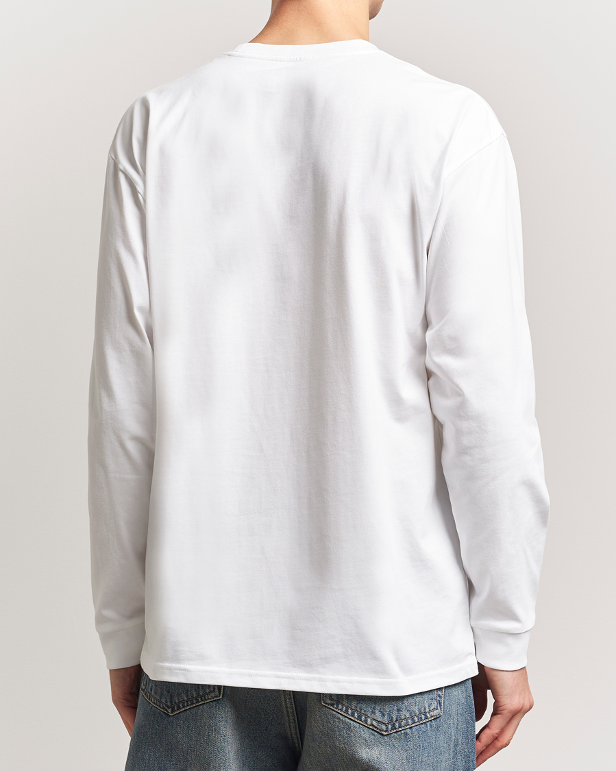 Herre | T-Shirts | Carhartt WIP | Chase Combed Cotton Long Sleeve T-Shirt White/Gold