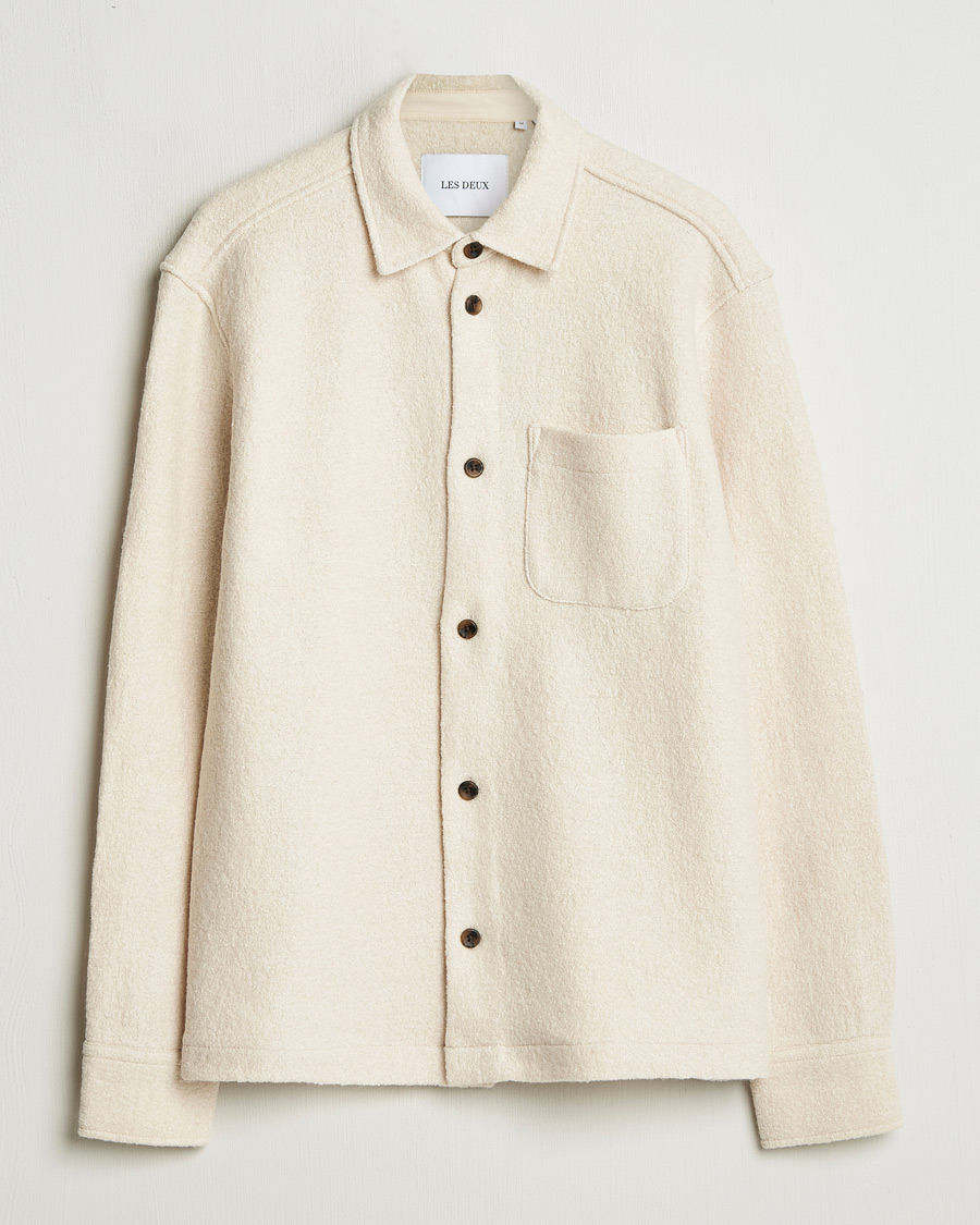 Herre | Skjorter | LES DEUX | Kaleb Boucle Overshirt Ivory