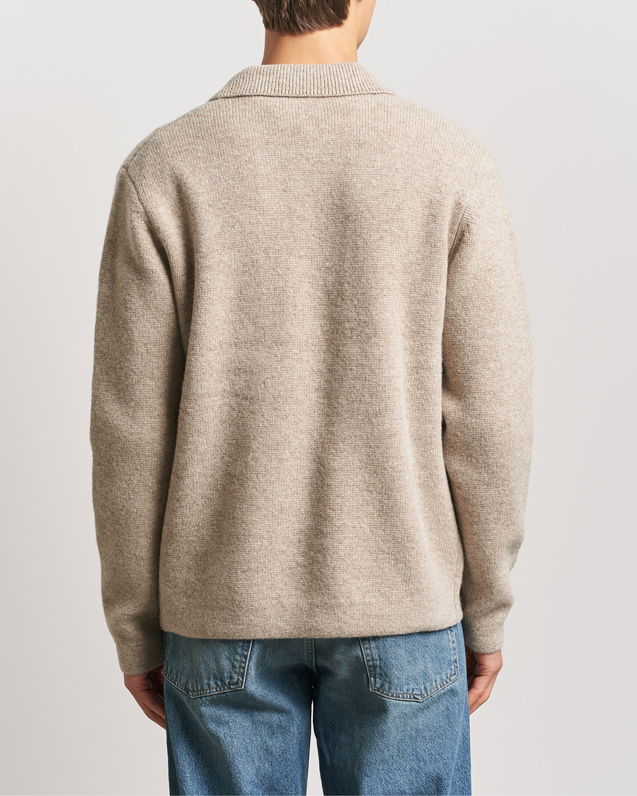 Herre | Skjorter | LES DEUX | Fischer Milano Knitted Overshirt Sand Melange