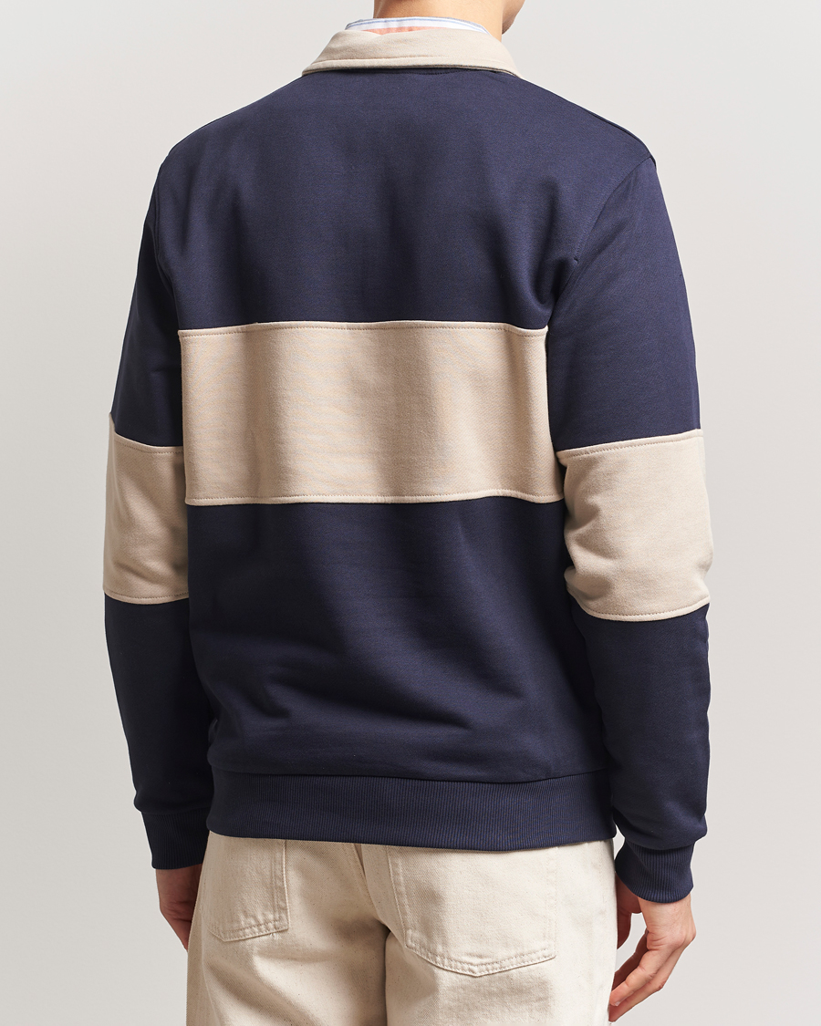 Herre | Trøjer | LES DEUX | Cory Zipper Rugby Sweatshirt Dark Navy/Ivory